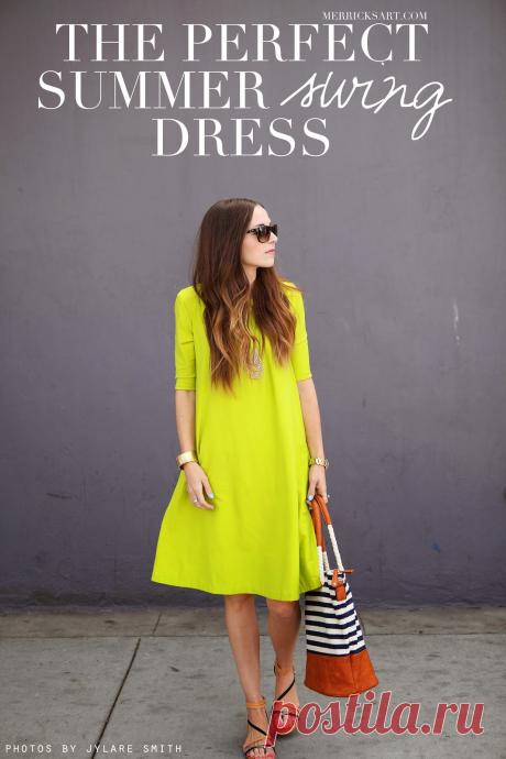 Меррика Искусство // Стиль + Швейные для повседневного Девочка: идеальный летний SWING ПЛАТЬЕ (Учебник)
