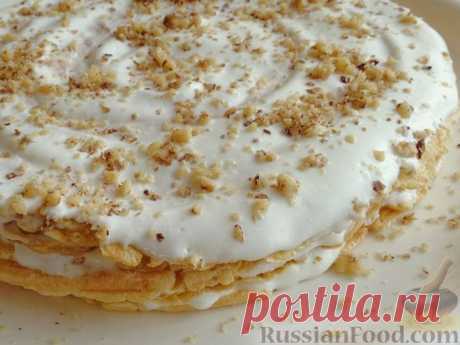 Рецепт: Торт из овсяных вафель с творожным кремом на RussianFood.com