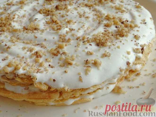 Рецепт: Торт из овсяных вафель с творожным кремом на RussianFood.com