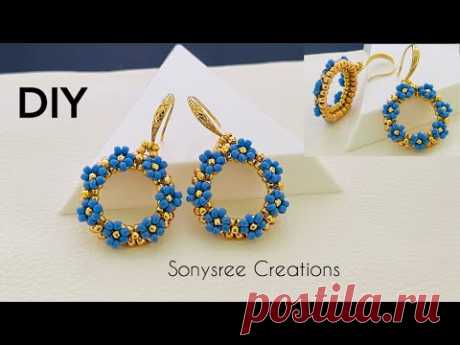 Daisy on Herringbone Earrings || Herringbone Hoop Earrings || How to Make Earrings