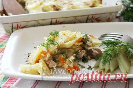 Картошка с мясом слоями в духовке