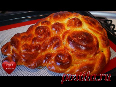 Пышные булочки с изюмом  Букет ЦВЕТОВ |как приготовить булочки |выпечка и кулинария