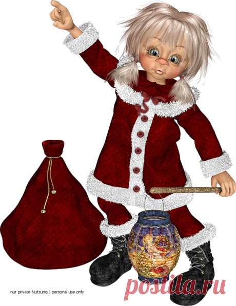Новогодний 3D клипарт.Куколки PNG