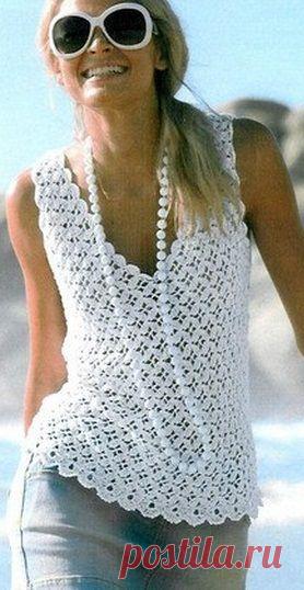 Белый топик крючком
