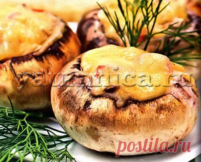 Рецепт фаршированных шампиньонов с сыром