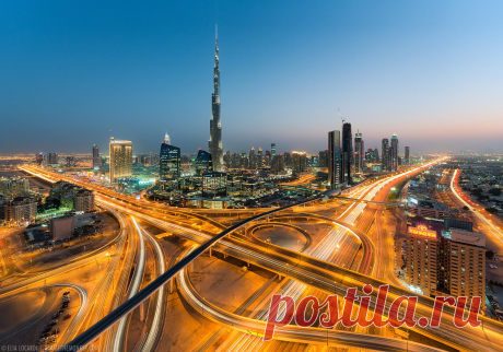 Sprawling below is the first Interchange on Sheikh Zayed Road, also known as Defense Roundabout – the busiest interchange in Dubai...  | Convergence by Elia Locardi / 500px