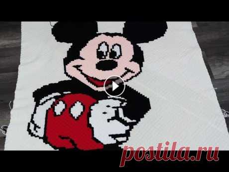 Детский плед крючком Мики Маус часть 14 Схема пледа тут...