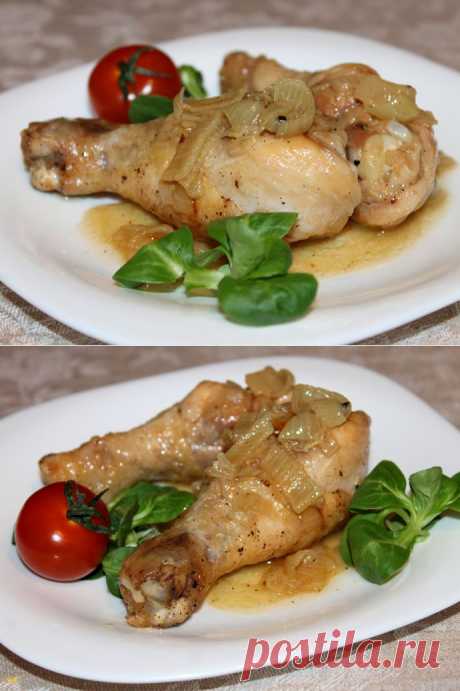 Как приготовить куриные ножки на сковородке с луком? .