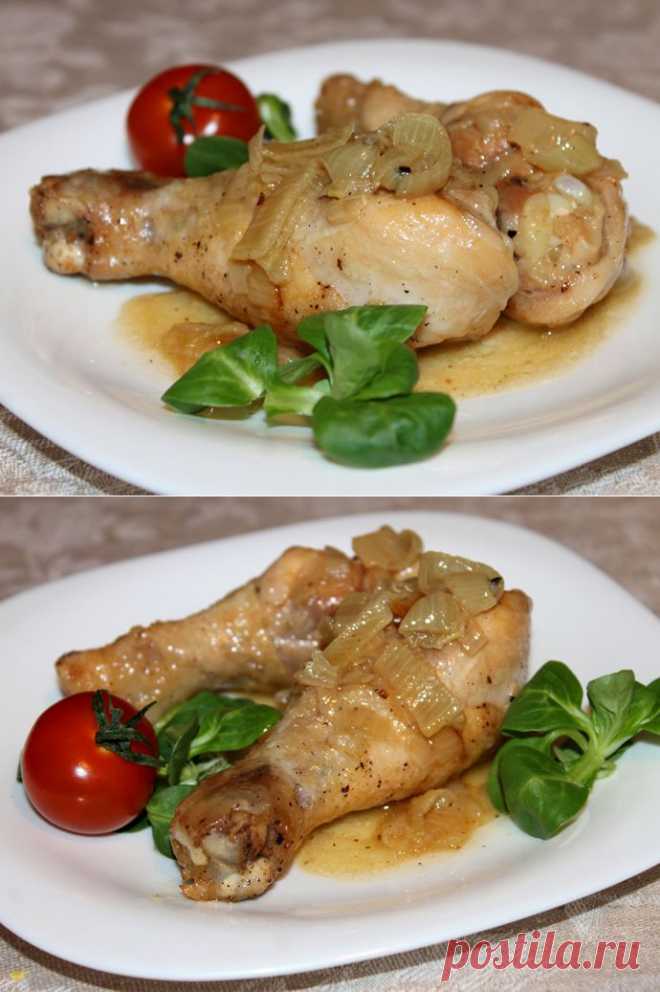 Как приготовить куриные ножки на сковородке с луком? .
