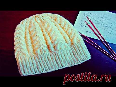 ШАПОЧКА СПИЦАМИ ДЛЯ МАЛЫША/СХЕМА УЗОРА 3-4 месяца