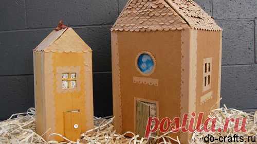 Как сделать домик из коробки своими руками