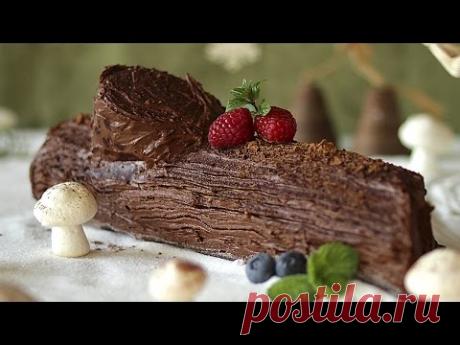 Как приготовить торт Шоколадное полено: видео-рецепт