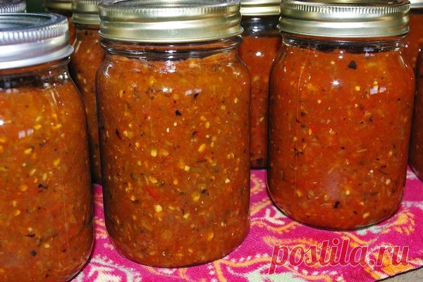 Вкуснейшая аджика с баклажанами, помидорами и перцем. Простой рецепт! | Радость бытия - Жизнь за городом | Яндекс Дзен