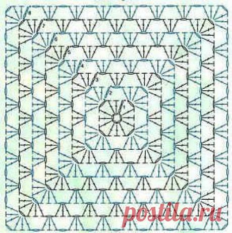 Вязаная крючком подушка узором Бабушкин квадрат | Уют и тепло моего дома