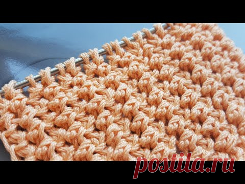 Вяжем фоновый рельефный узор, как-будто из бисера 🎉 knitting pattern.