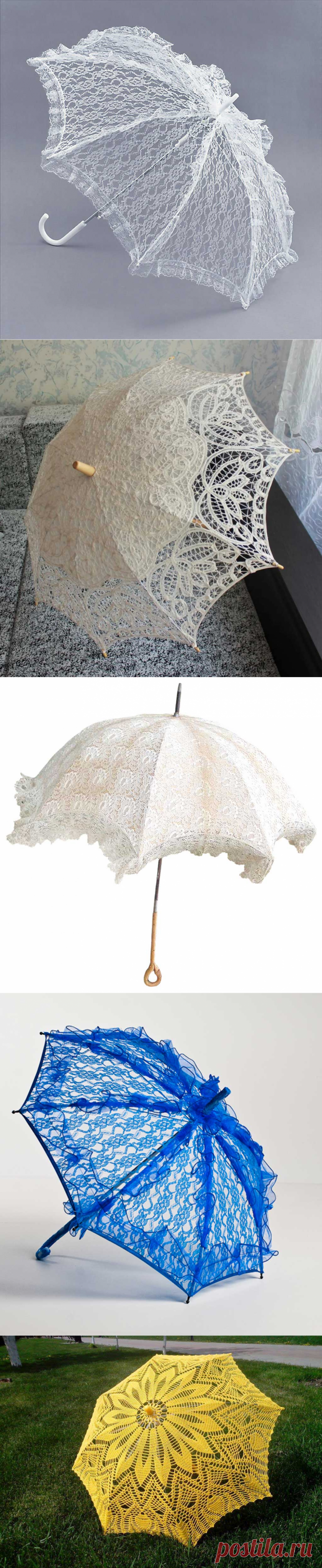 Свадебные кружевные зонты
