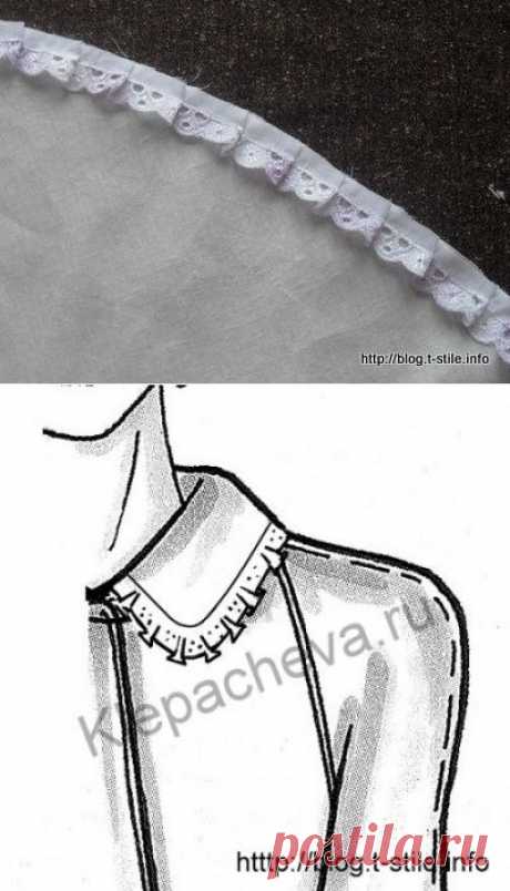 Блог &quot;О шитье&amp;#8230;&quot;  &amp;raquo; Ремонт воротника с втачиванием кружева
