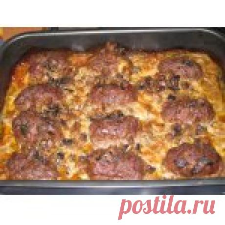 Биточки с сыром и грибным соусом Кулинарный рецепт