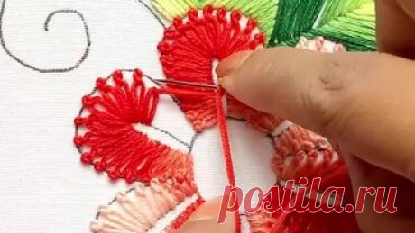 Легкая ручная вышивка цветочного узора для платья! Решила сделать новый дизайн и получилось отлично! | Швея Рифа | Дзен