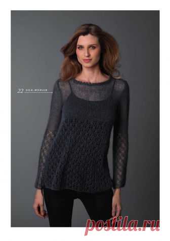 пуловер спицами