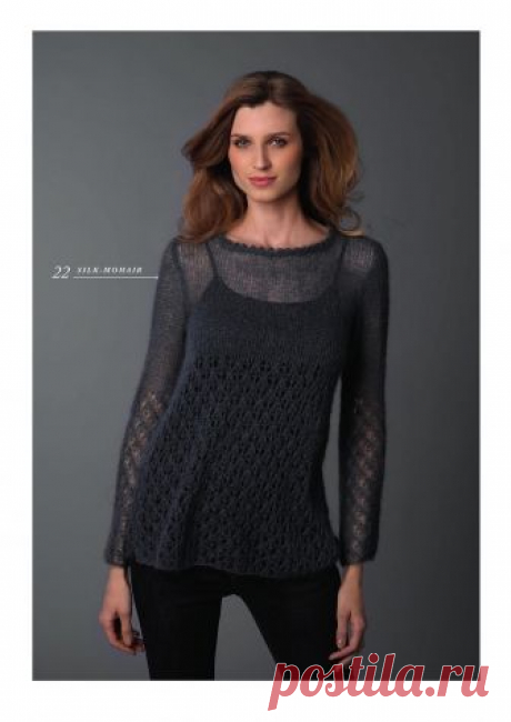 пуловер спицами