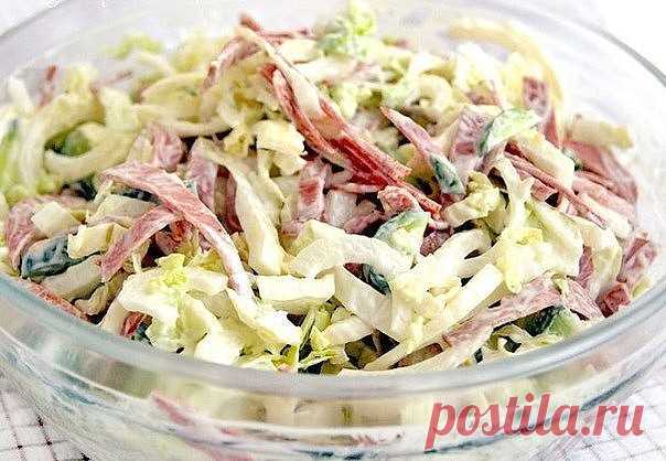 Диетический салат "Быстро и вкусно" с простой пекинской капустой