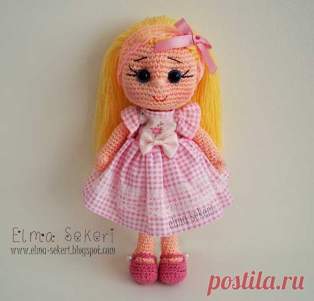 Elma Şekeri El Sanatları Atölyesi - Amigurumi Bebekler ve Örgü Modelleri: Amigurumi Prenses Elbiseli Bebek