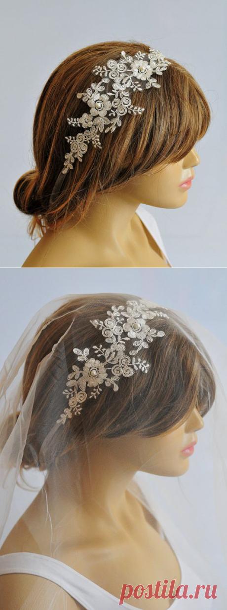 wedding Lace headband hairband wedding accessory by selenayy