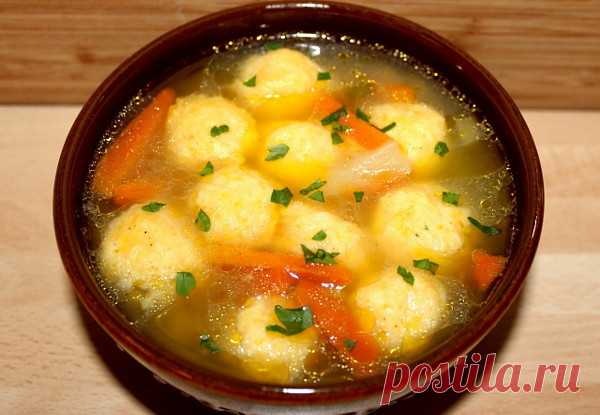 Суп с сырными клёцками