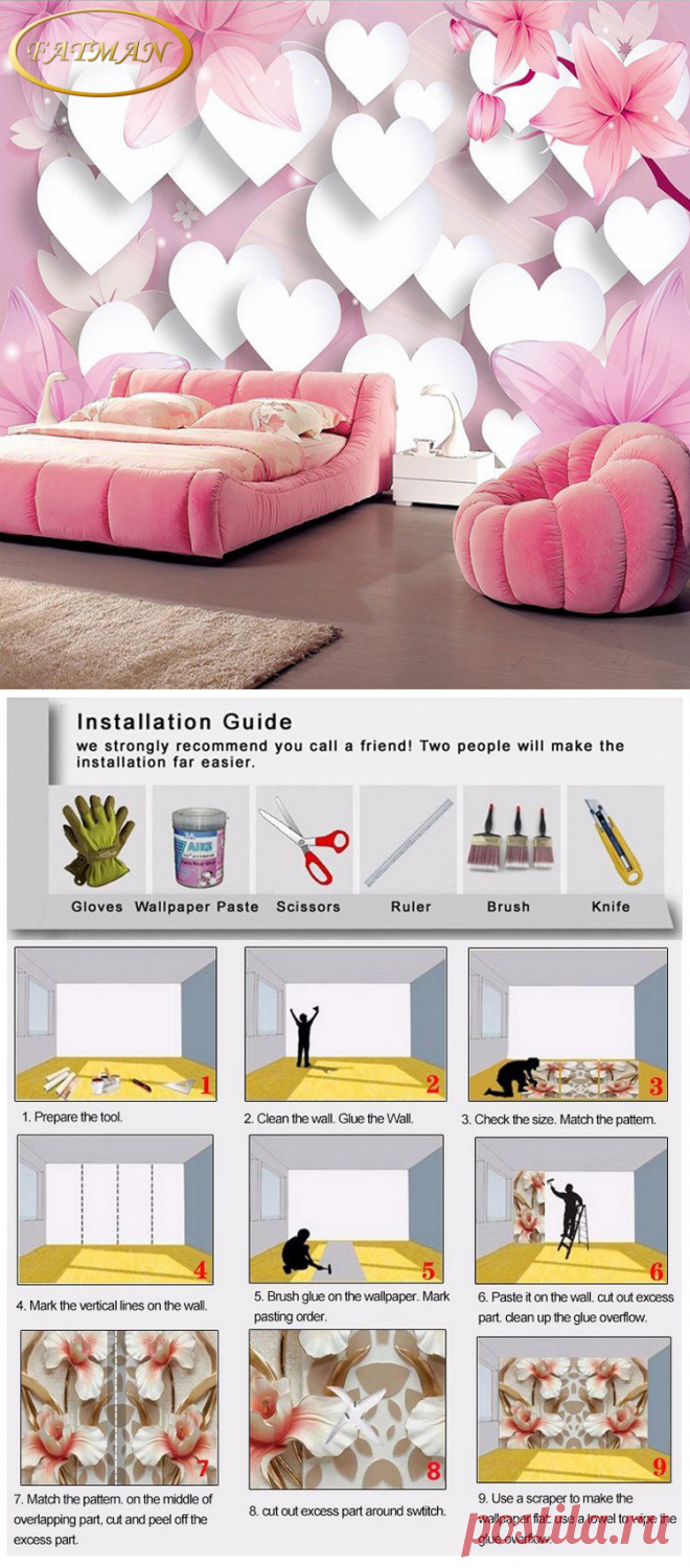 Aliexpress.com : Buy Custom 3D photo wallpaper pink romantic wallpaper Princess children room wallpaper wedding room mural papel de parede from Reliable mural papel de parede suppliers on FATMAN WALLPAPER Store