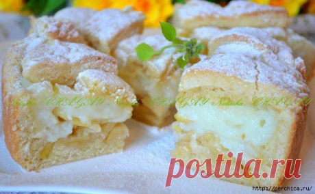 Рецепт пирога с яблоками и заварным кремом
