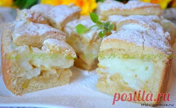 Рецепт пирога с яблоками и заварным кремом