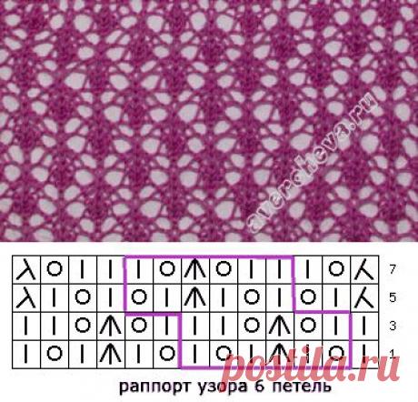 узор 423 ажурные «божьи коровки» | каталог вязаных спицами узоров