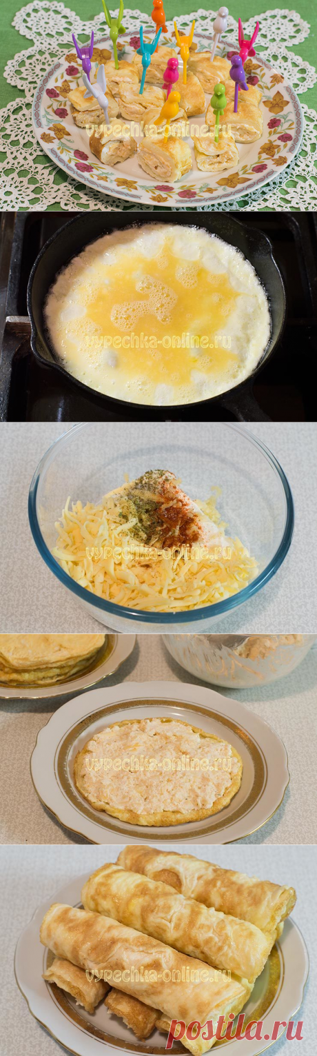 ✔️Рулет из омлета с начинкой на сковороде