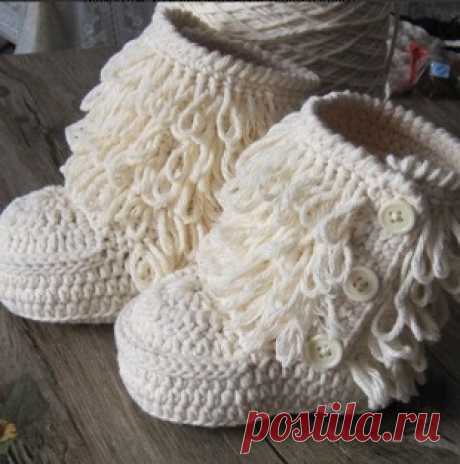 Детские угги крючком