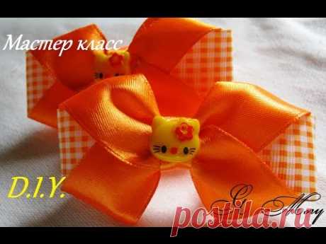 Милый бантик с Hello Kitty. Детские резиночки своими руками. Мастер класс♥♥♥ D.I.Y.