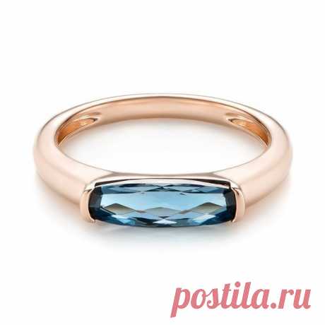 East-West London Blue Topaz Fashion Ring - Flat View - 103762 - Thumbnail #fashionring