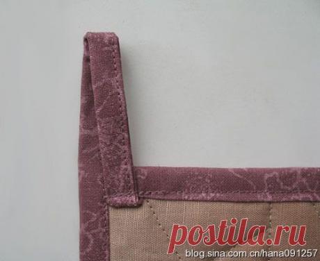 Как аккуратно обработать край с петлёй в прихватке. Мастер - класс.