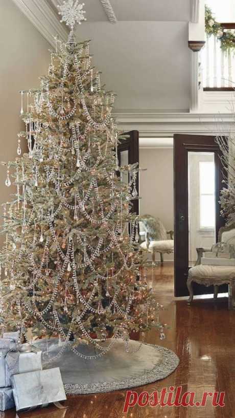Graceful dazzling white silver Christmas tree 6k