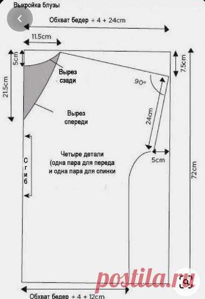 Летняя блузочка с простым кроем