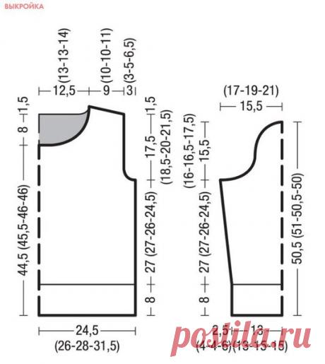 АЖУРНЫЙ ДЖЕМПЕР СПИЦАМИ

ОПИСАНИЕ

РАЗМЕРЫ
36/38 (40/42) 44/46 (48/50)

ВАМ ПОТРЕБУЕТСЯ
Пряжа (100% полиамида; 90 м/50 г) – 500 (550) 650 (700) г серебристой; спицы №4; круговые спицы №3,5 длиной 40 см.

УЗОРЫ И СХЕМЫ

ЛИЦЕВАЯ ГЛАДЬ
В лицевых рядах петли вязать лицевыми, в изнаночных – изнаночными.

АЖУРНЫЙ УЗОР В СЕТОЧКУ С РЕЗИНКОЙ
Лиц. ряд: 1 кромочная, * 1 изн., 2 п. провязать вместе лицевой, 1 накид, 1 лиц., 1 накид, 2 п. провязать вместе с наклоном влево (= 1 п. снять...