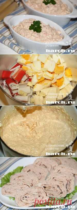 Сырный паштет с крабовыми палочками.