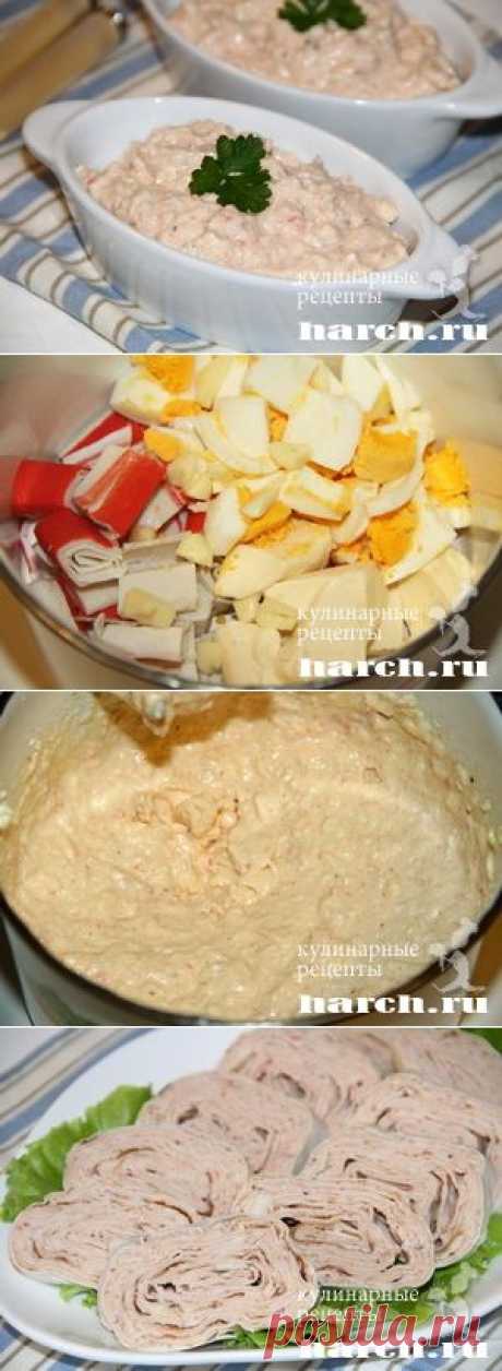 Сырный паштет с крабовыми палочками.