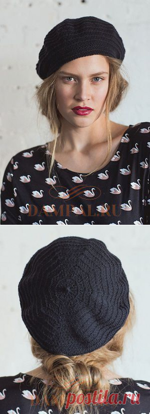 Черный вязаный берет «Phryne» | DAMские PALьчики. ru
