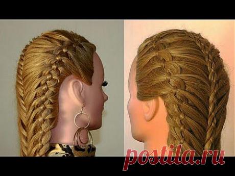 с плетением на длинные волосы. Peinado con trenzas - YouTube