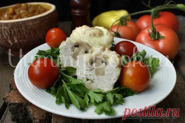 Куриные маффины с шампиньонами и моцареллой