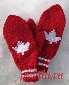Варежки связанные спицами