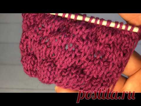 Легкий и эффектный узор Буфы спицами 🧶 Объемный узор спицами - YouTube