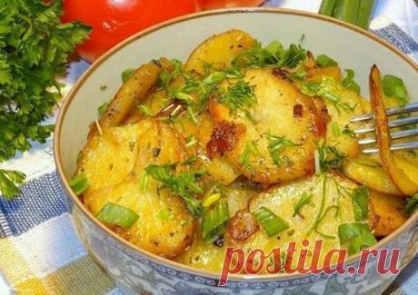 Картофель тушёный с луком по узбекски