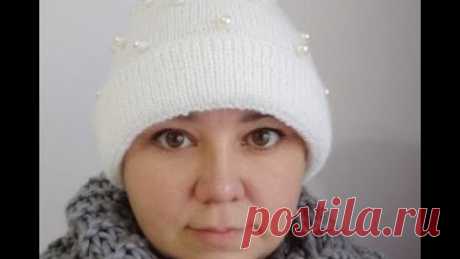 Шапка полой резинкой с отворотом